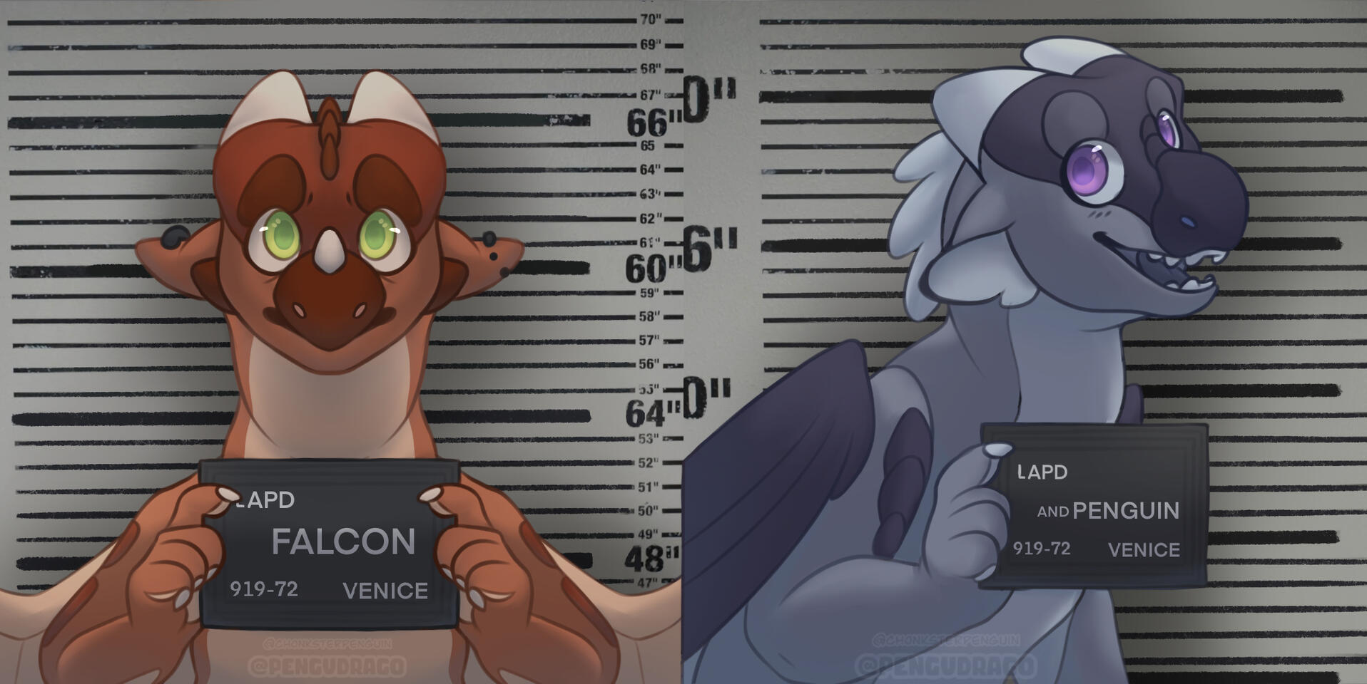 Falcon and Penguin